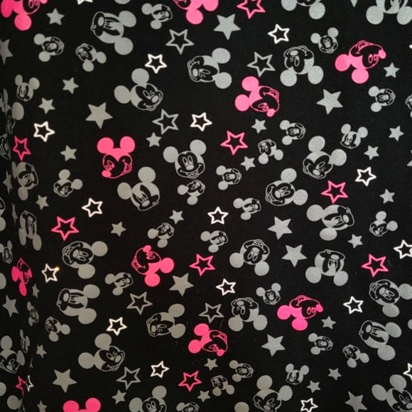 MICKEY MOUSE Black Hoodie Grey & Pink Stars & Mickey Faces Size Small Disney - Picture 4 of 6